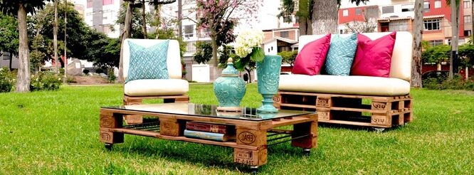 mesas con palets de jardin