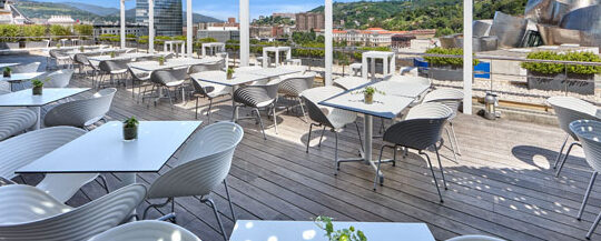 mesas de aluminio para terraza bar