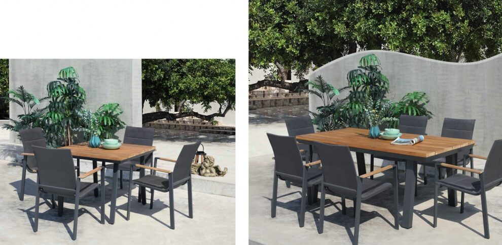 mesas y sillas de aluminio para terraza