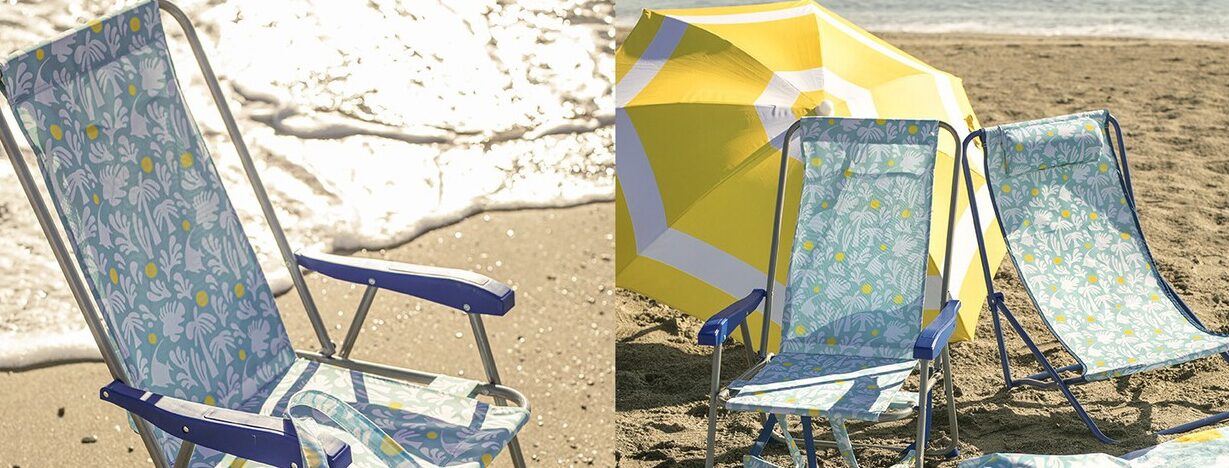 silla de playa reclinable de aluminio