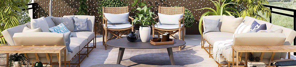 sillas y mesas de rattan de jardin