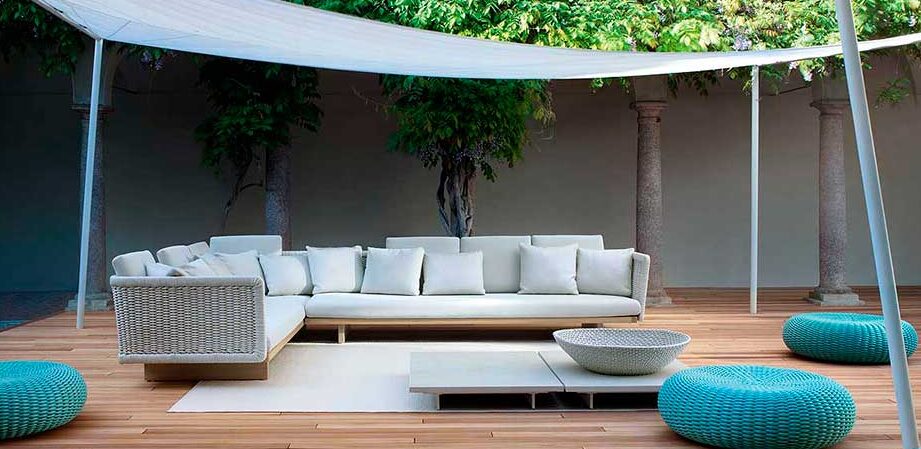 sofas de jardines de exteriores